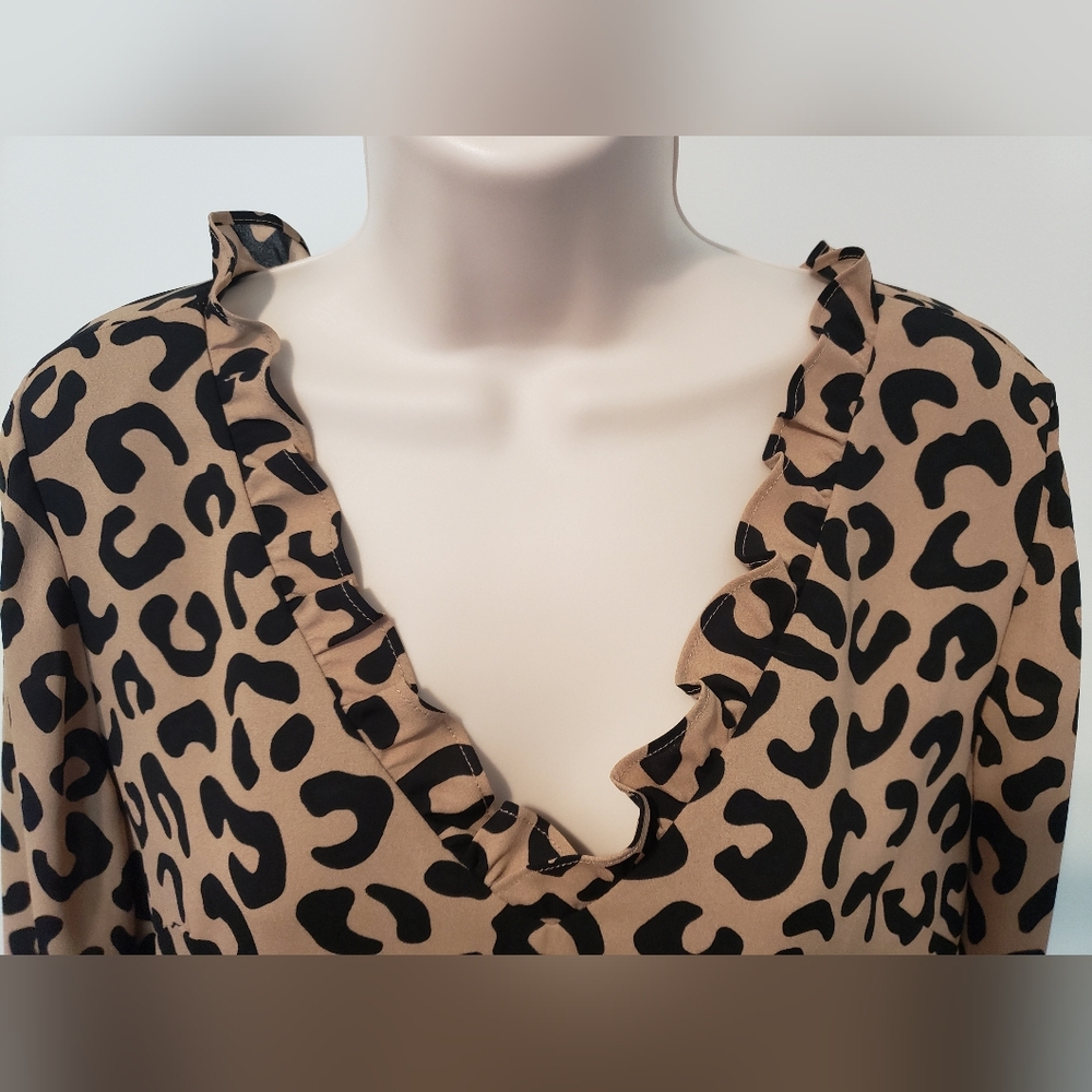 NWT Kate Spade Leopard Print Ruffle Top - Picture 10 of 11